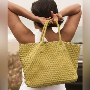 Anthropologie Woven Faux Leather Tote